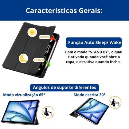 Imagem de Capa protetora slim em couro para iPad Air 10.9" 2022 5ª Gen