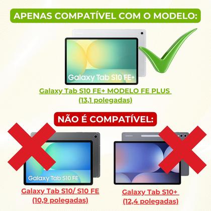 Imagem de Capa Protetora Smart Compatível com Samsung Galaxy Tab S10 FE Plus 13.1 Encaixe Perfeito Auto Despertar Ref 10072602318