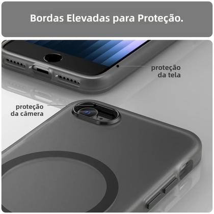 Imagem de Capa Protetora Soft SE3 Magsafe Para iPhone 7 8 10 Compatível Com Carregamento Sem Fio Transparente