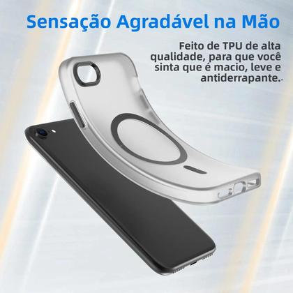 Imagem de Capa Protetora Soft SE3 Magsafe Para iPhone 7 8 10 Compatível Com Carregamento Sem Fio Transparente