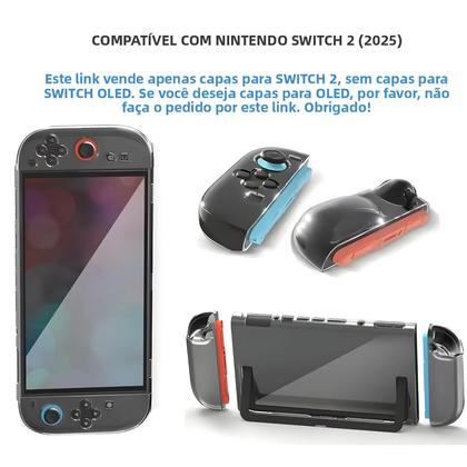 Imagem de Capa Protetora Transparente De PC TPU Para Nintendo Switch 2 Joycon Anti-Risco Com Divisão Em Duas