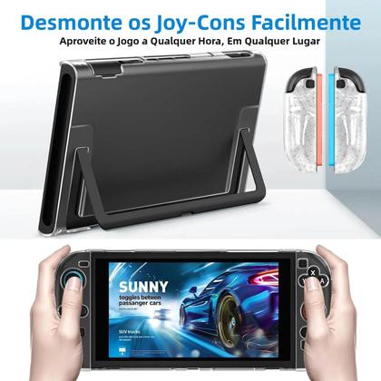 Imagem de Capa Protetora Transparente De PC TPU Para Nintendo Switch 2 Joycon Anti-Risco Com Divisão Em Duas
