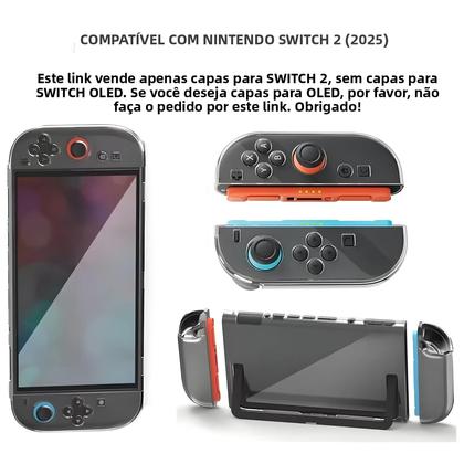 Imagem de Capa Protetora Transparente De PC TPU Para Nintendo Switch 2 Joycon Anti-Risco Com Divisão Em Duas