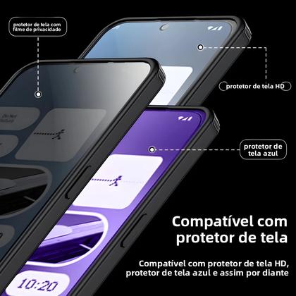 Imagem de Capa Protetora Transparente Fosca E Resistente a Impactos Para Nothing Phone 2a plus