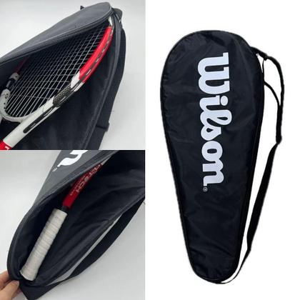 Imagem de Capa raqueteira bolsa profissional ajustavel 2 raquetes tenis de quadra tennis badminton alça ombro ziper mochila tenist