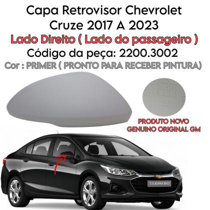 Imagem de Capa Retrovisor Cruze 2017 2018 2019 2020 2021 2022 2023 Lado Direito Primer Original