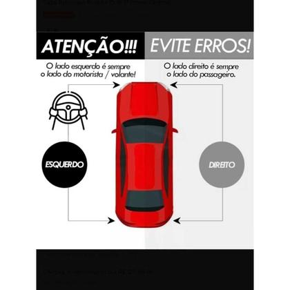 Imagem de Capa Retrovisor HB20 2013/2018 Sem furo de pisca Vermelho Tropic Direito.