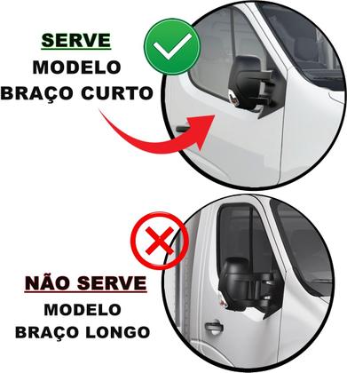 Imagem de Capa Retrovisor Renault Master 2013 até 2025 Braço Curto Com Furo de Pisca Par 2 Peças