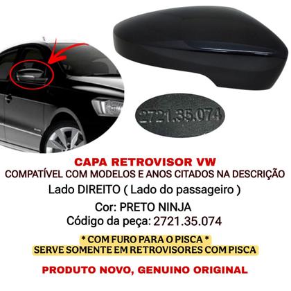 Imagem de Capa Retrovisor Voyage 2013 2014 2015 2016 2017 2018 2019 2020 2021 2022 2023 Direito Preto Ninja