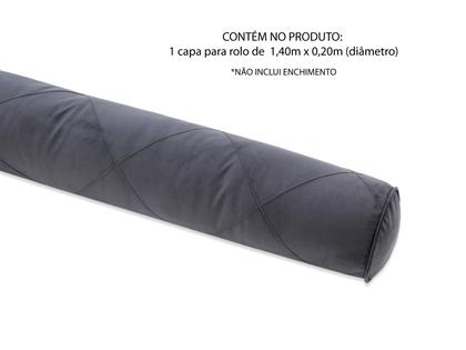 Imagem de Capa Rolo Decorativo 1,60m Cama Casal Queen Suede Aveludado