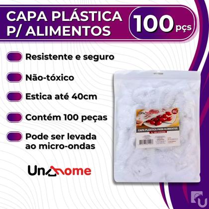 Imagem de Capa Saco Plástica Protetor de Alimentos 40cm com 100 Unidades Cozinha Uny Home