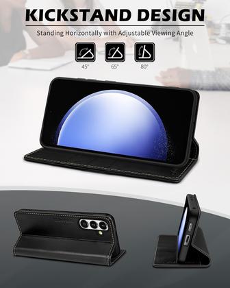 Imagem de Capa SHIELDON de Couro Genuíno para Galaxy S24+ Plus 5G - Preta