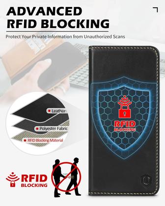 Imagem de Capa SHIELDON de Couro Genuíno para Galaxy S24+ Plus 5G - Preta