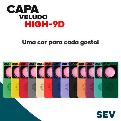 Imagem de Capa Slim Acrílico Aveludado Luxo Para Galaxy Z Flip 5 - Capinha Suporte Anel Magnético