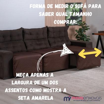 Imagem de Capa Sofá Retrátil Assento Dupla Face Impermeável 3 Lugares