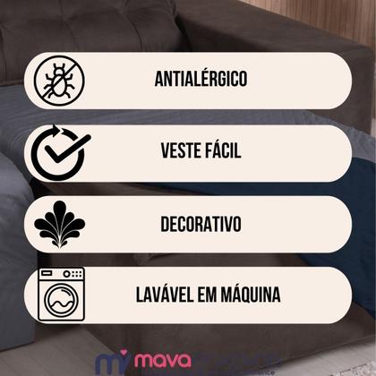 Imagem de Capa Sofá Retrátil Assento Dupla Face Impermeável 3 Lugares