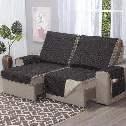 Imagem de Capa Sofá Retrátil Protetor 4 Lugares 2,40M Assento Dupla