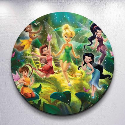 Imagem de Capa Sublimada Infantil Cute Fadinha Amigos Sino Painel Redondo Grande ou Mini Estampa Colorida