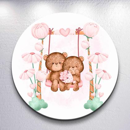 Imagem de Capa Sublimada p/ Painel Redondo Tema Ursinhos Diversificados Tamanhos Mini Grande Festa Infantil De