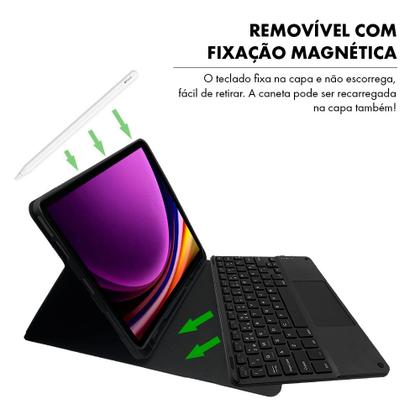 Imagem de Capa Tab S9 11 Polegadas Case com Teclado e Touchpad Magnético Anti Impacto Premium