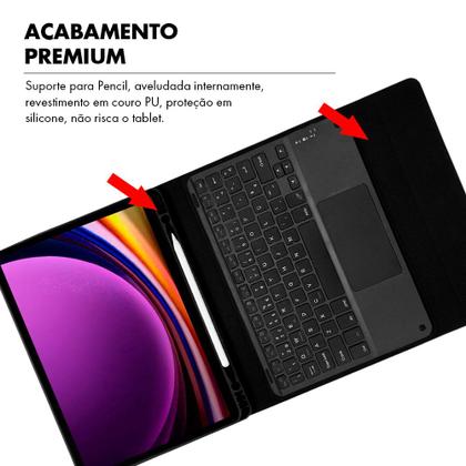 Imagem de Capa Tab S9 11 Polegadas Case com Teclado e Touchpad Magnético Anti Impacto Premium