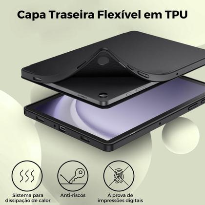 Imagem de Capa Tablet A9+ Plus 11 Polegadas Smart Fundo Opaco Porta Pencil Antiqueda + Pelicula