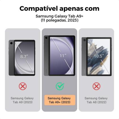 Imagem de Capa Tablet A9+ Plus 11 Polegadas Smart Fundo Opaco Porta Pencil Antiqueda + Pelicula