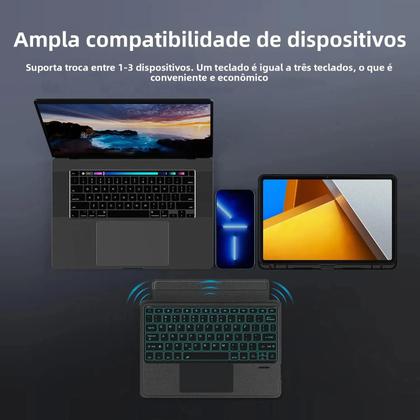 Imagem de Capa Teclado AJIUYU Magic Smart Cover Para Redmi Pad pro 12.1 Polegadas Com TouchPad E