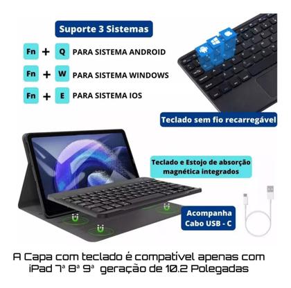 Imagem de Capa Teclado Ipad 7 8 9 10.2 Polegadas