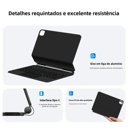 Imagem de Capa Teclado Mágico Retroiluminado Para iPad pro 11 13 M5 2025 Air 11 13 M3 M2 Smart Cover Folio