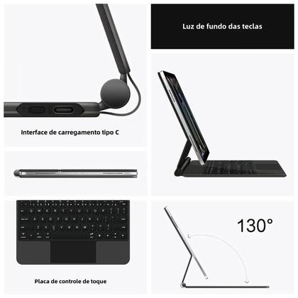 Imagem de Capa Teclado Mágico Retroiluminado Para iPad pro 11 13 M5 2025 Air 11 13 M3 M2 Smart Cover Folio