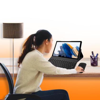Imagem de Capa + Teclado + Mouse Bluetooth p/ Tablet Galaxy Tab A8 10.5 Polegadas