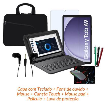 Imagem de Capa Teclado p/ Tablet Samsung Galaxy Tab A9 8.7"+ Película + Mouse Bluetooth