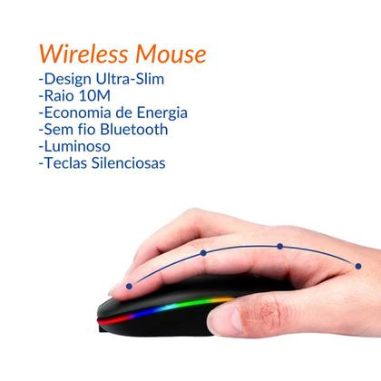 Imagem de Capa Teclado p/ Tablet Samsung Galaxy Tab A9 8.7"+ Película + Mouse Bluetooth