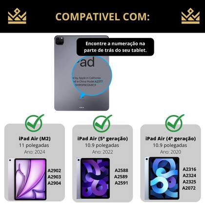 Imagem de Capa TPU maleável para iPad Air M2 11" pol. 2024 + caneta