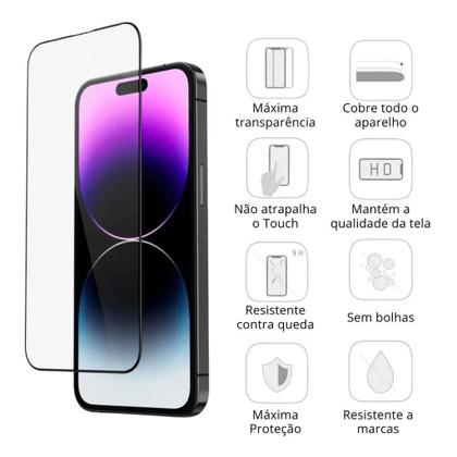 Imagem de Capa Translucida Anti Impacto Para iPhone 16 + Pelicula 9D