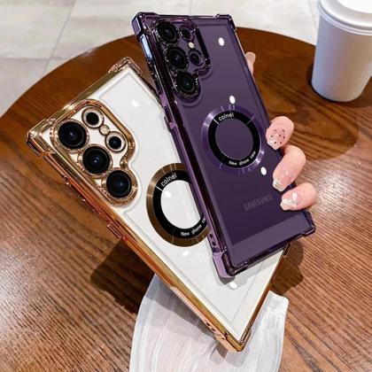 Imagem de Capa Transparente À Prova De Choque Magsafe Electroplate Para Samsung Galaxy S24 Ultra S23 FE S22