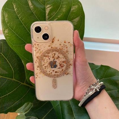 Imagem de Capa Transparente Glitter Dourado