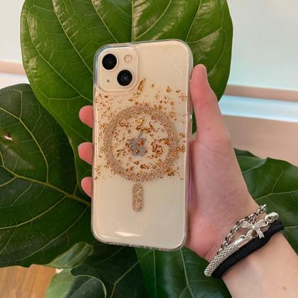 Imagem de Capa Transparente Glitter Dourado