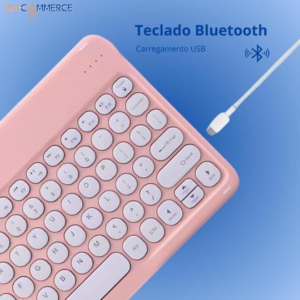 Imagem de Capa transparente + Suporte + Teclado Bluetooth c/ Touch pad p/ Tablet Samsung Samsung A9 plus