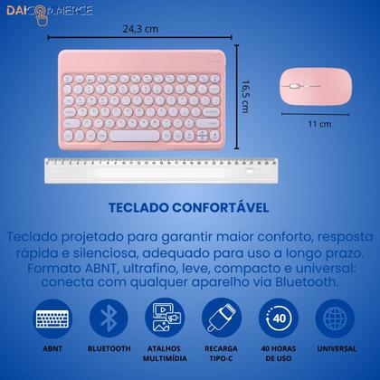 Imagem de Capa transparente + Suporte + Teclado Bluetooth c/ Touch pad p/ Tablet Samsung Samsung A9 plus