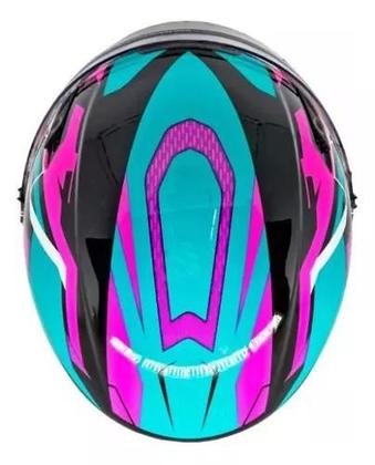 Imagem de Capacete Aberto Fw3 X Open Fox Azul Tifany C/ Óculos Interno