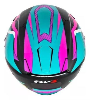 Imagem de Capacete Aberto Fw3 X Open Fox Azul Tifany C/ Óculos Interno