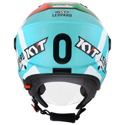 Imagem de Capacete Aberto KYT D-City Dennis Leopard Italia Azul Moto