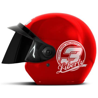 Imagem de Capacete Aberto Masculino/Feminino Pro Tork Liberty Three 3 com viseira fumê