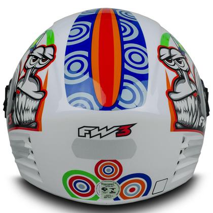 Imagem de Capacete Aberto P Moto Turbo Branco Tam 58 Viseira Cromada