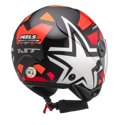 Imagem de Capacete Aberto Peels Freeway 1st Preto e Vermelho Brilhante
