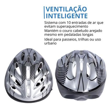 Imagem de Capacete Adulto Cinza A77-C P/ Ciclismo Bike PVC Acte Sports