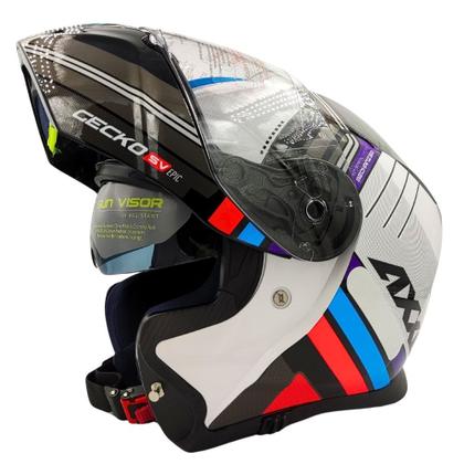 Capacete articulado axxis gecko sv epic b7 azul preto gloss