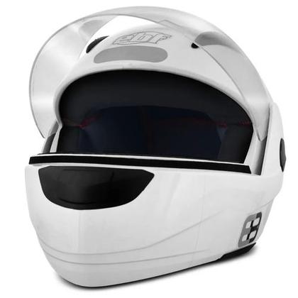 Imagem de Capacete Articulado Masculino Ebf E8 Solid Branco Brilhante (Robocop) Moto